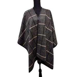 Trouve shawl wrap shrug poncho topper style wool blend top